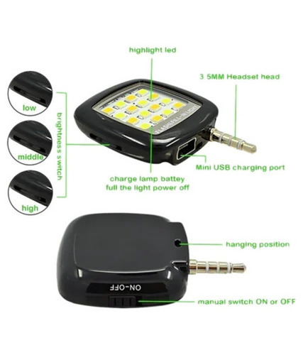Black Selfie Flash Light