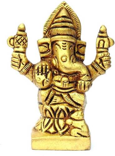 Brass Color Coated Ganesha Statue