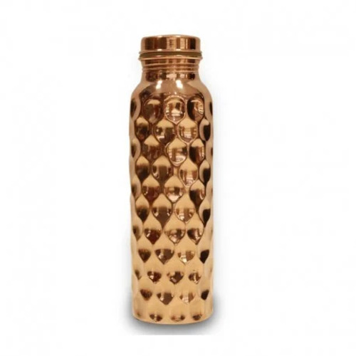 Diamond Hammered Copper Bottle Of 900ml