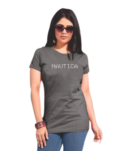 Ladies Half Sleeve T Shirt - Hosiery, Sizes L to XXL, Grey | Lightweight, Soft, Breathable, Quick Dry, Comfortable Fit