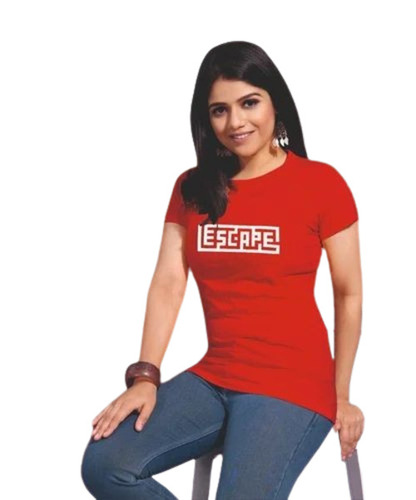 Ladies Red Color T Shirt