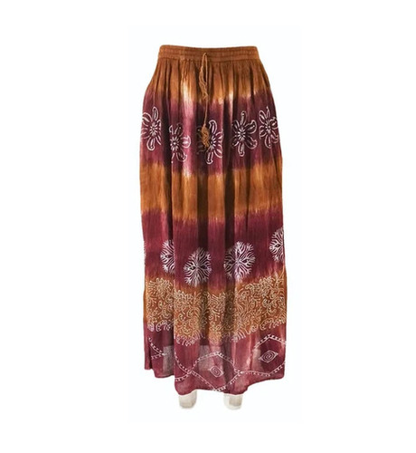 Ladies Skirts - Rayon, S-XXXL, Multicolor, Printed Pattern, Lightweight, Breathable, Long-Length, Regular Fit