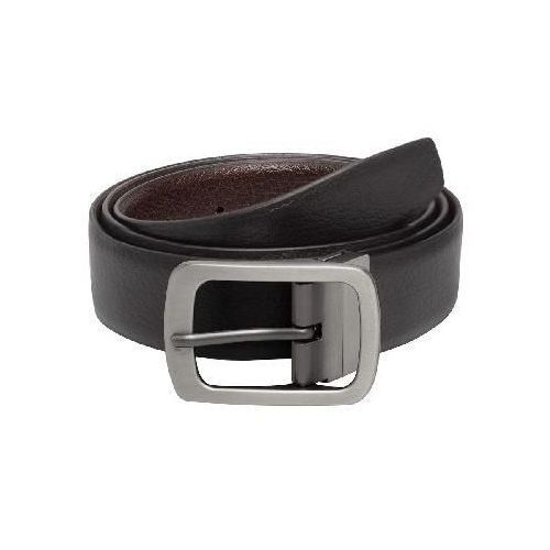 Men Black Solid Leather Belt