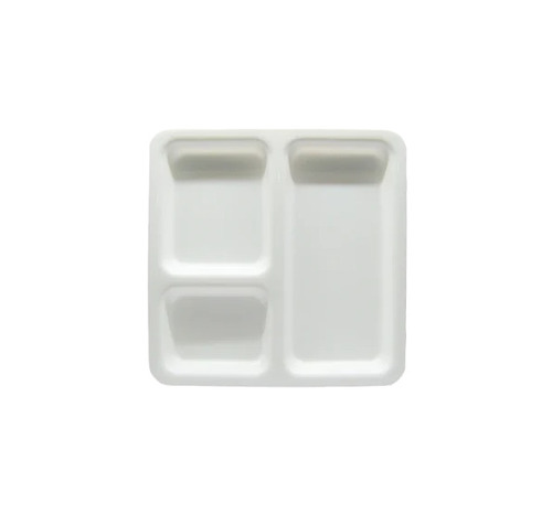 Polymer Pav Bhaji Plate - Color: White