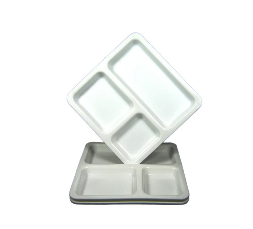 White Polymer Pav Bhaji Plate
