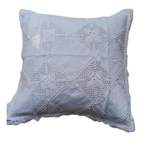 36x36 Inch Linen Lace Cushion Cover