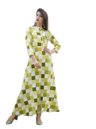 Check Printed Causal Wear Cotton Kurti
