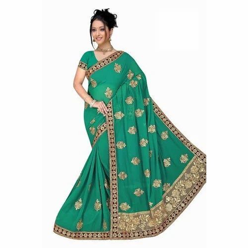 Embroidered Wedding Wear Saree