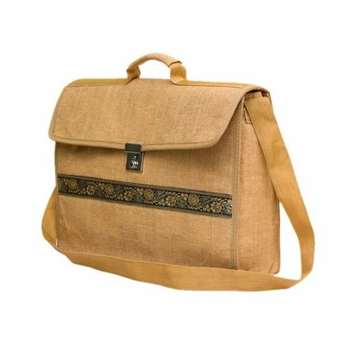Jute Laptop Bag - Color: Brown