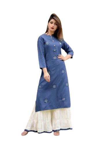 Ladies Collar Neck Designer Cotton Kurti