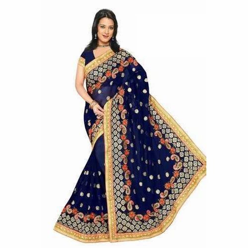 Ladies Designer Border Party Wear Saree