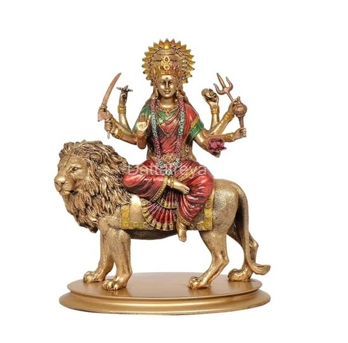 Resin Durga Maa with Lion Idol