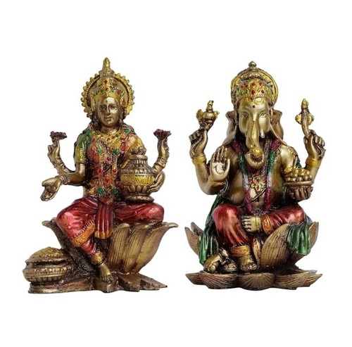Resin Ganesh Laxmi Showpiece Gift for Birthday Wedding Festivals 8 Inch