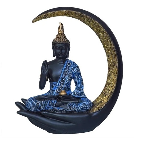 Samadhi Buddha Sitting On Chand for Home Decor Showpiece Figurine