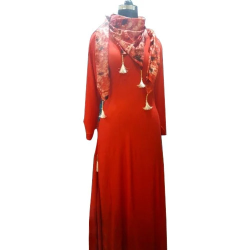 Stylish Ladies Kurtis - Cotton, Red, 3/4th Sleeve, Machine Sewn, Soft Silky Finish | Breathable, Anti Wrinkle, Lightweight, Quick Dry, Washable