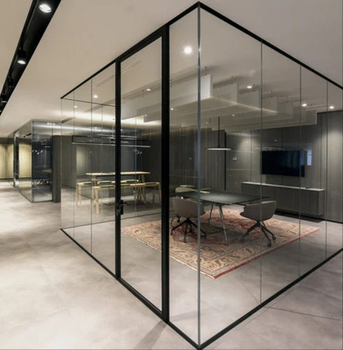 7 Ft Office Toughened Glass Partition