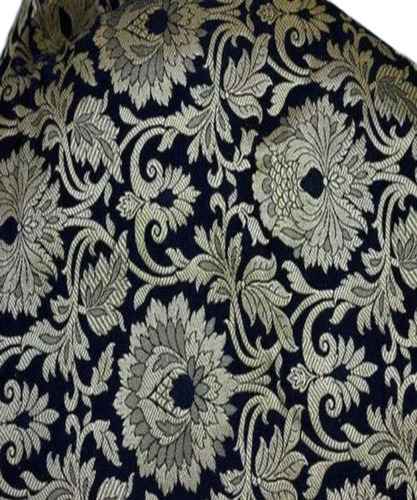 Embroidered Silk Brocade Fabrics - 100% Silk, Multicolor, Machine Made Roll | Anti-Wrinkle, Light Weight, Shrink-Resistant, Soft Texture