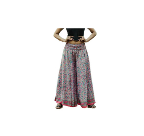 Ladies Palazzo - Soft Smooth Fabric, Mid-Rise Elastic Waist, Multicolor | Breathable, Anti Wrinkle, Quick Dry, Machine Washable