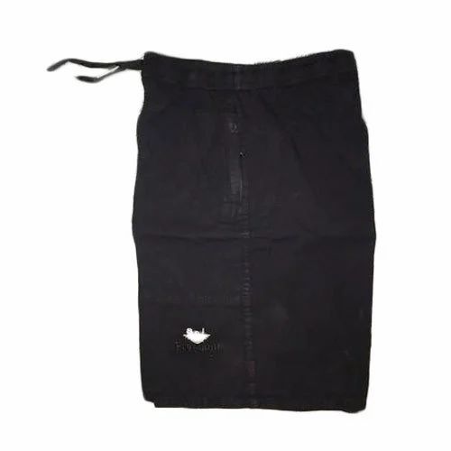 Men Black Cotton Shorts