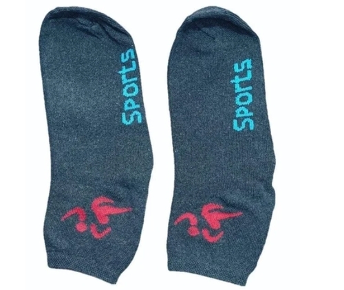 Men Black Printed Nylon Socks - Cotton Medium Gray, Soft Texture Breathable Stretchable