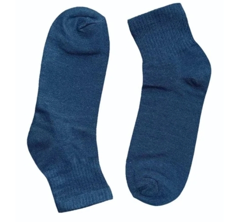 Men Blue Plain Polyester Socks