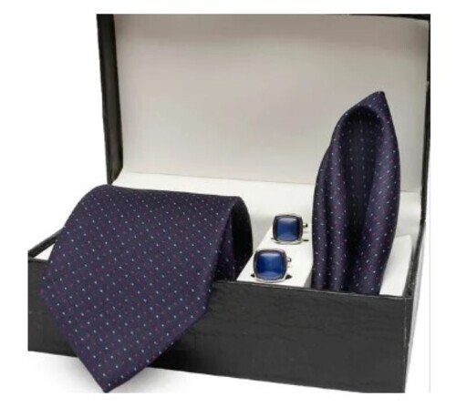 Men Blue Printed Dotted Tie