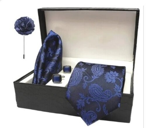 Men Blue Printed Necktie
