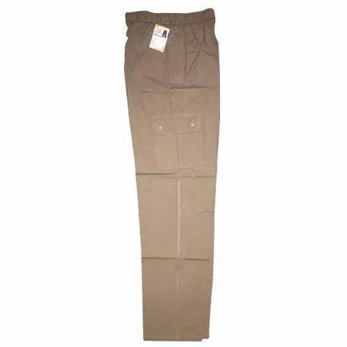 Men Brown Cotton Lower