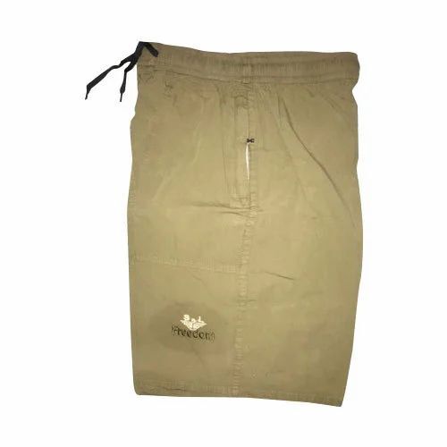 Men Brown Cotton Short