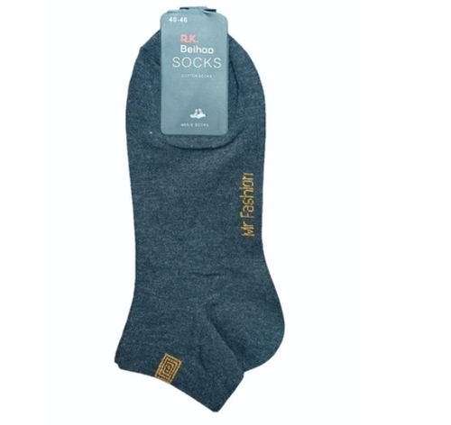 Men Grey Quarter Length Cotton Socks