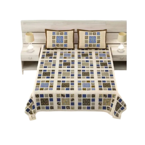 Multicolor Printed King Size Cotton Bedsheet