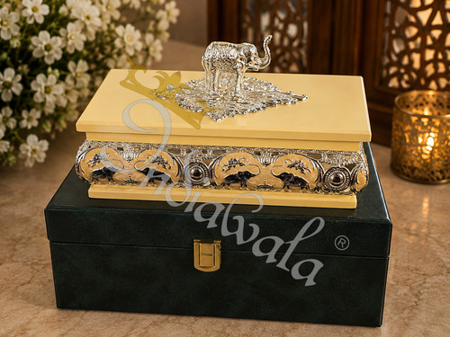 Elegant German Silver Gifting Dry Fruit Box 9x5x3 Inch