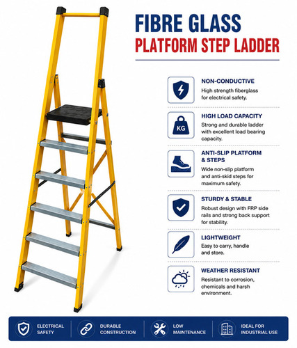 FRP Step Ladder with Platform