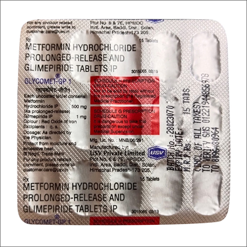 Glimepiride Hydrochloride Prolonged-release Metformin Tablets IP
