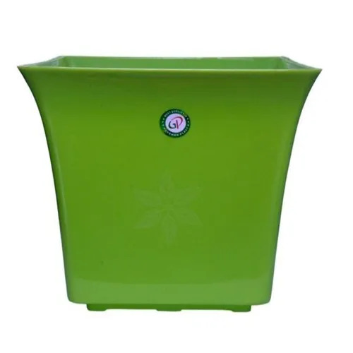 Green Square Plastic Flower Pot