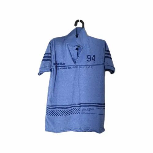 Half Sleeves Mens Collar T Shirt