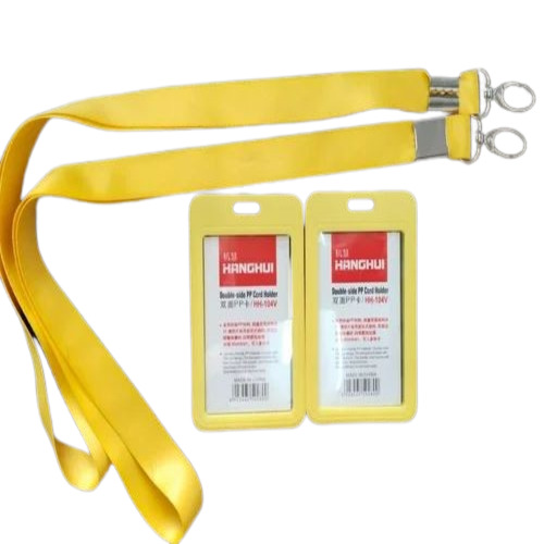 I D Card Holder Vertical & Lanyard White 20mm Fish Hook