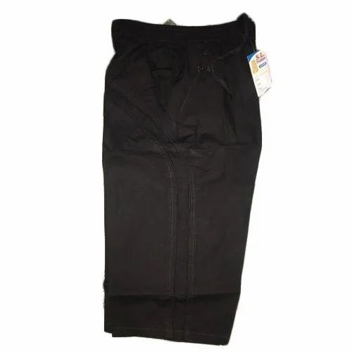 Men Black Cotton Capri