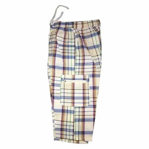 Men Checked Pattern Cotton Capri