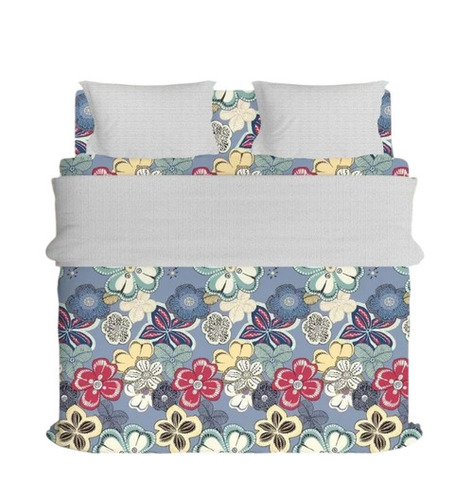 Polycotton Printed Double Bed Sheet With Pillow Covers