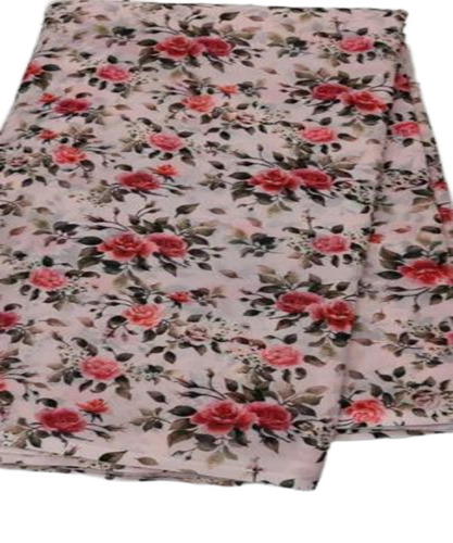 Printed White Polyester Fabric