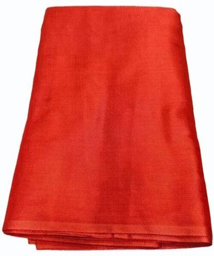Red Plain Silk Fabric