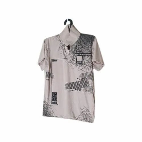 Round Neck Men Polyester T Shirt