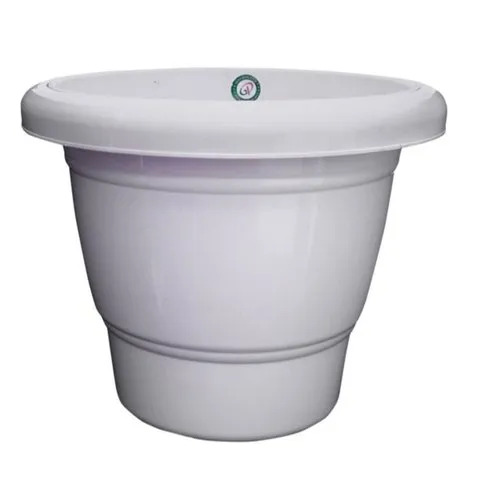 White Plastic Flower Pot