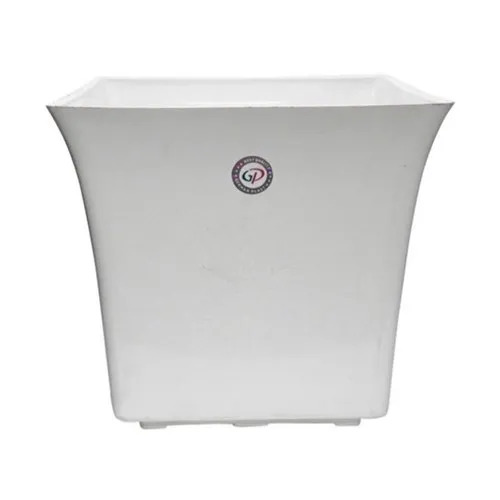 White Square Plastic Flower Pot