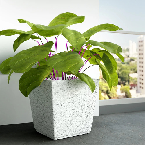 24 Inch GK Square White Terrace Plastic Planter