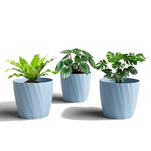 7 Inch Shera Zinnia Cyan Self Watering Planter