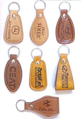 Brown Pure Leather Keychain