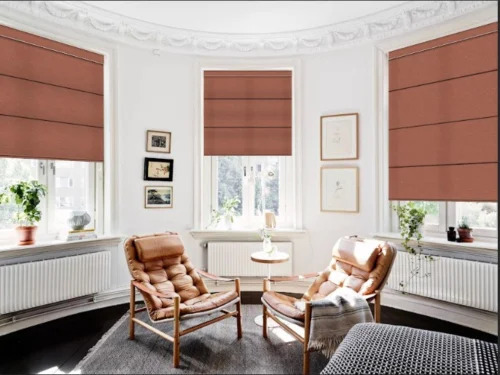 Brown Roman Window Pvc Blinds
