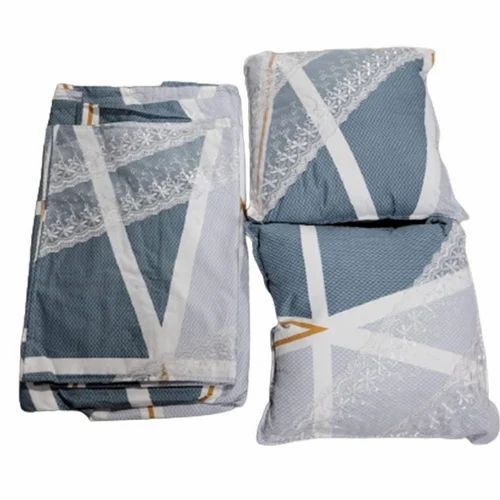 Grey Cotton Double Bed Sheets